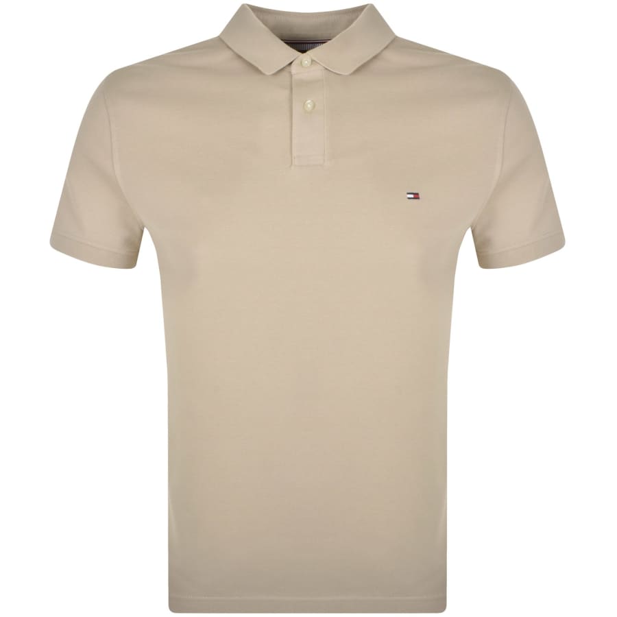 Tommy Hilfiger 1985 Polo Shirt Mens Size UK Medium MW0MW17770 RBT Beige